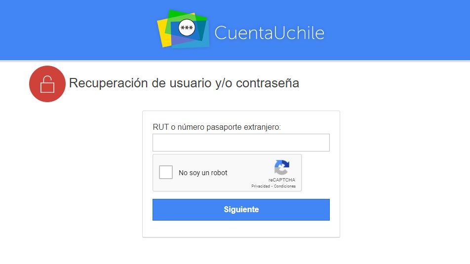 recuperacion contraseña correo uchile